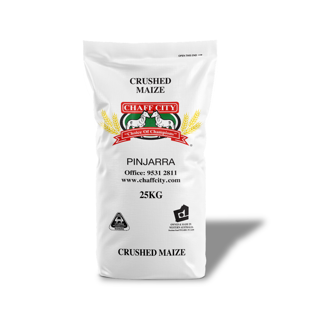 Bag of Chaff City Crushed Maize on a white background
