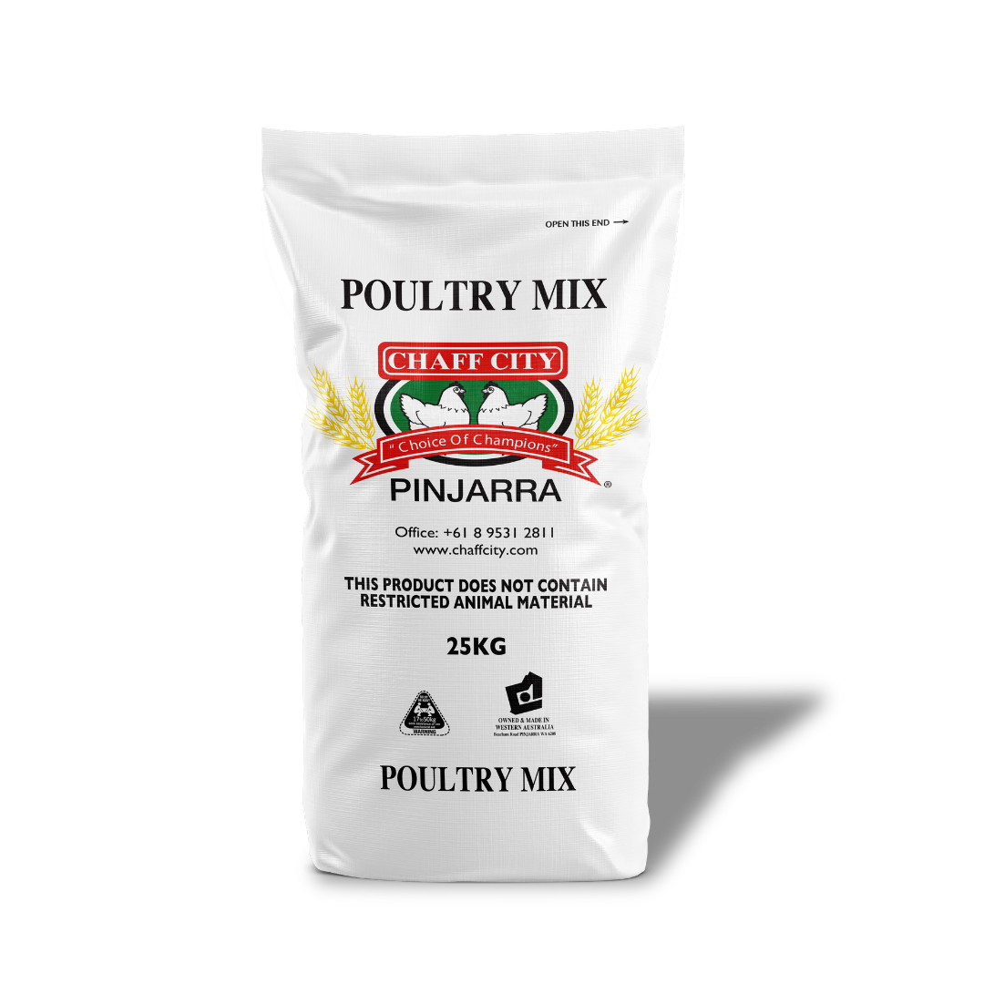 Bag of Chaff City Pinjarra Poultry Mix on a white background