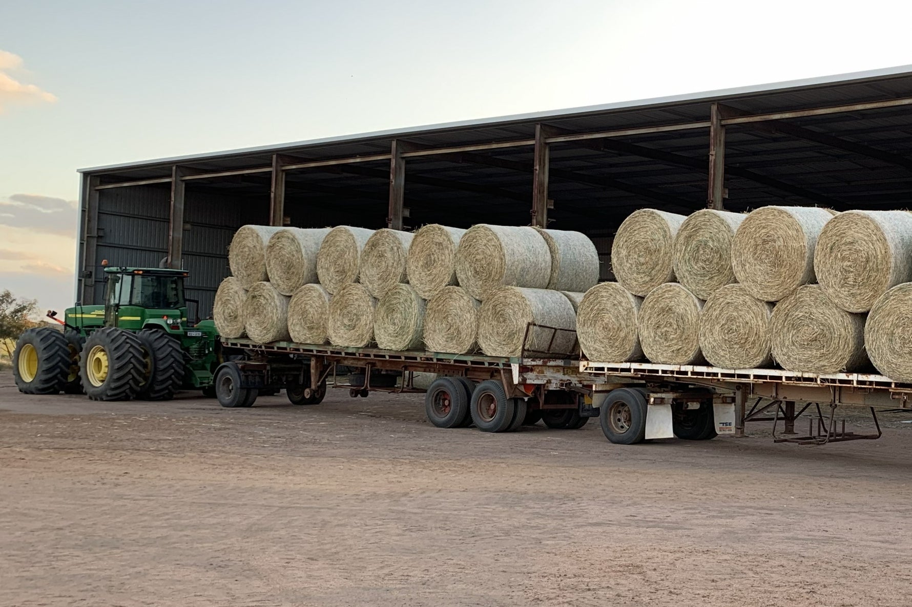 WA Stockfeeds truck with Hay Bales